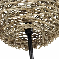 Lampe sur pied en métal et osier Erika