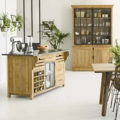 Îlot central en bois recyclé Champêtre