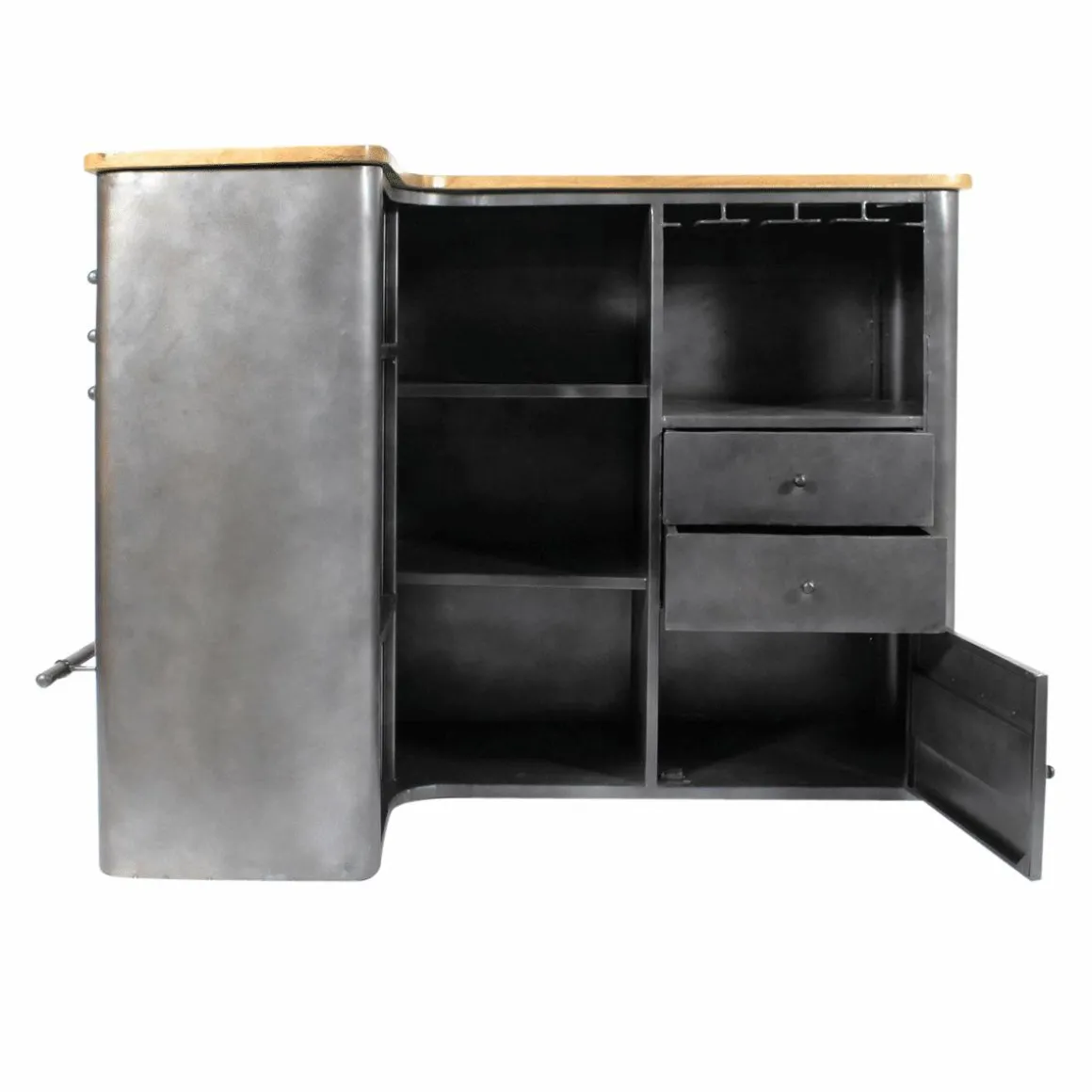 Meuble bar en angle en métal Locker