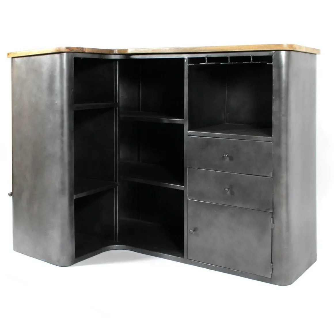 Meuble bar en angle en métal Locker