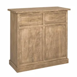 Meuble bar en bois de manguier brossé et métal Helsinki