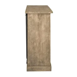 Meuble bar en bois de manguier brossé et métal Helsinki