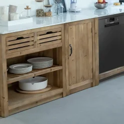 Meuble bas de cuisine 2 tiroirs + 1 étagère Epure