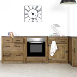 Meuble bas de cuisine pour four et plaques de cuisson Champêtre