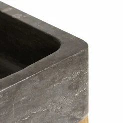 Meuble bas de cuisine évier 2 vasques pierre bleue Champêtre