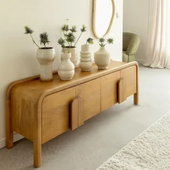 Meuble TV 4 portes en bois de manguier Féodor