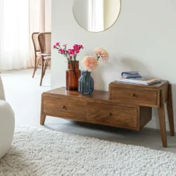 Meuble TV 3 tiroirs en bois de manguier Remick