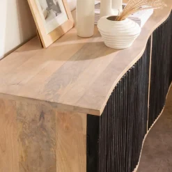 Meuble TV bois de manguier et métal Auxence