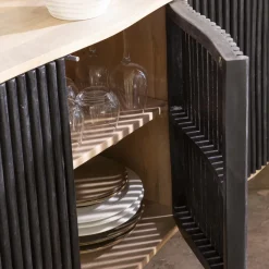 Meuble TV bois de manguier et métal Auxence