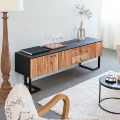 Meuble TV en bois d'acacia et métal Pippa