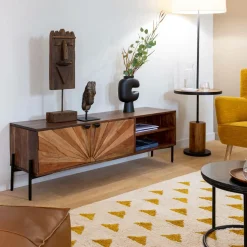 Meuble TV en bois d'acacia Elvira