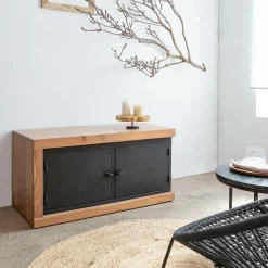 Meuble TV en bois d'acacia Emilio