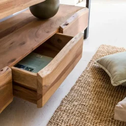 Meuble TV en bois d'acacia 3 tiroirs Tree