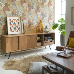 Meuble TV en bois d'acacia Sara