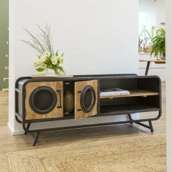 Meuble TV en bois de manguier Nautilus