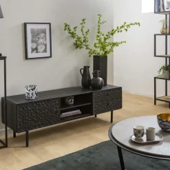 Meuble TV en bois de manguier et métal Liv