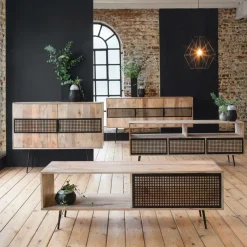 Meuble TV en bois de manguier 140 cm Jasmin