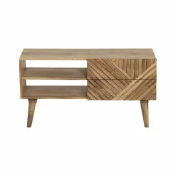 Meuble TV en bois de manguier chevrons Maëva