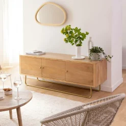 Meuble TV en bois de manguier et métal Zack