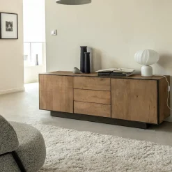 Meuble TV en bois de manguier et métal Isil