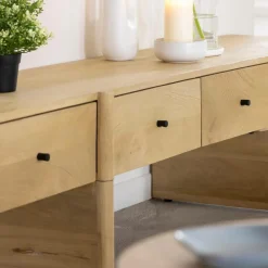 Meuble TV en bois de manguier 4 tiroirs Amara