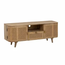 Meuble TV en bois de manguier et cannage Palma