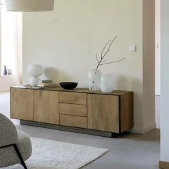 Meuble TV en bois de manguier et métal Isil