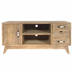 Meuble TV en bois de sapin 112 cm Natural