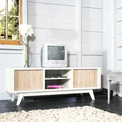 Meuble TV en bois effet patiné Clémentine