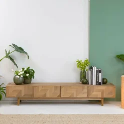 Meuble TV en chêne massif Plume