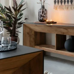 Meuble TV en pin recyclé Constance