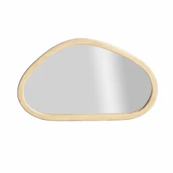 Miroir abstrait en bois de manguier clair Marley