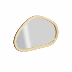 Miroir abstrait en bois de manguier clair Marley