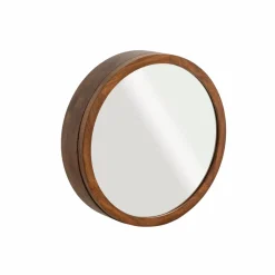 Miroir avec étagères en bois de manguier foncé Remick