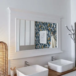 Miroir en bois de pin blanc Manel