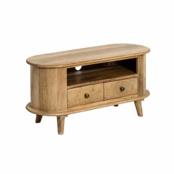 Petit meuble TV arrondi en bois de manguier Maëva