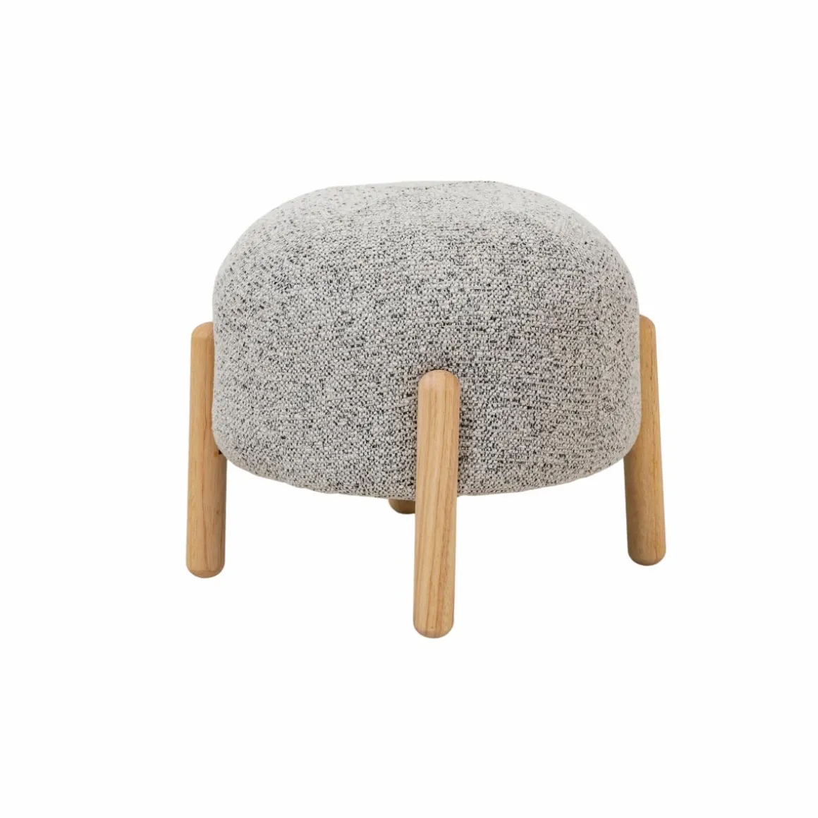 Petit tabouret en tissu bouclette gris Nério