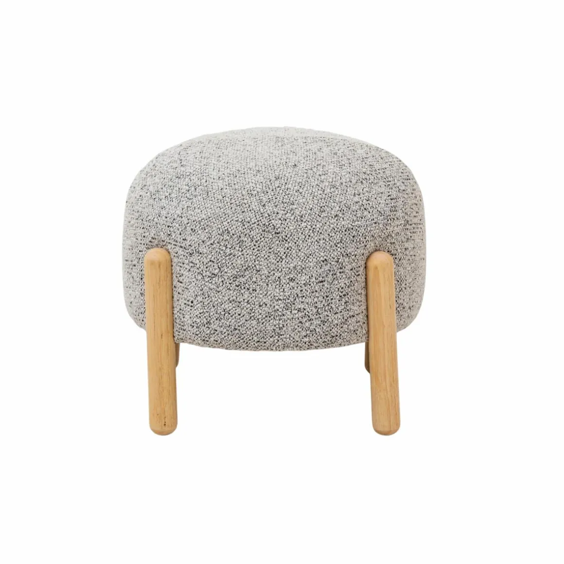 Petit tabouret en tissu bouclette gris Nério