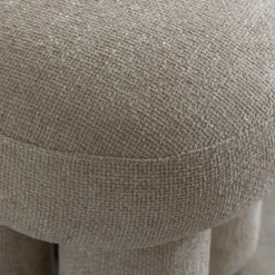 Petit tabouret en tissu écru Toby