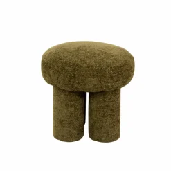 Petit tabouret en tissu kaki Toby