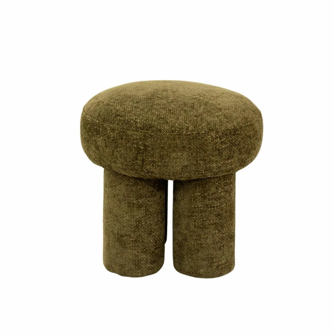 Petit tabouret en tissu kaki Toby