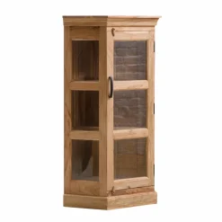 Petite vitrine d'angle en bois d'acacia Esmée