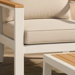 Salon de jardin crème 5 places Orion