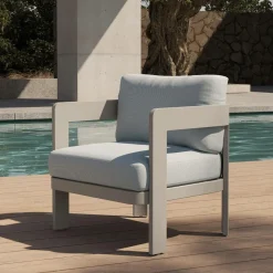 Salon de jardin en aluminium taupe Loréa