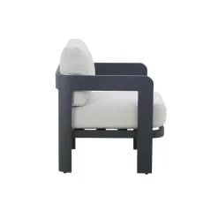 Salon de jardin en aluminium gris foncé Loréa