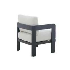 Salon de jardin en aluminium gris foncé Loréa