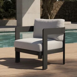 Salon de jardin en aluminium gris foncé Loréa