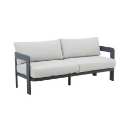 Salon de jardin en aluminium gris foncé Loréa