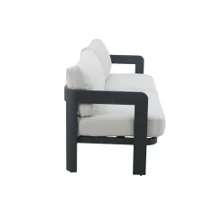 Salon de jardin en aluminium gris foncé Loréa