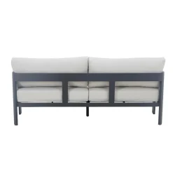 Salon de jardin en aluminium gris foncé Loréa